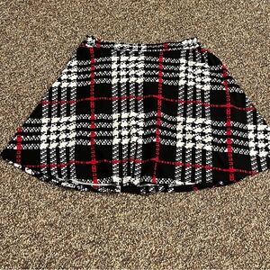 Red, Black and White Skater Skirt
